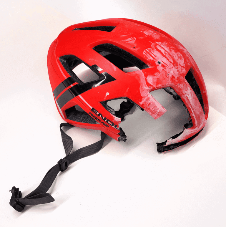broken cycle helmet