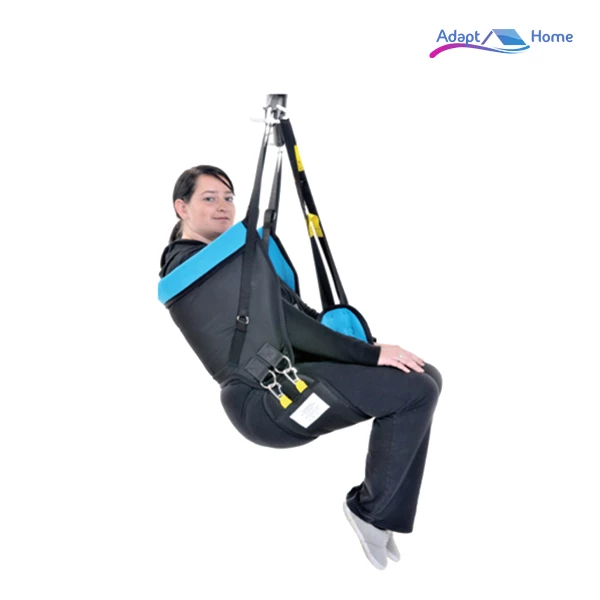 Patient sitting on Toileting Sling