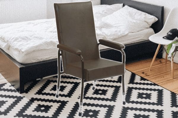 comfortable high backed chair in bedroom