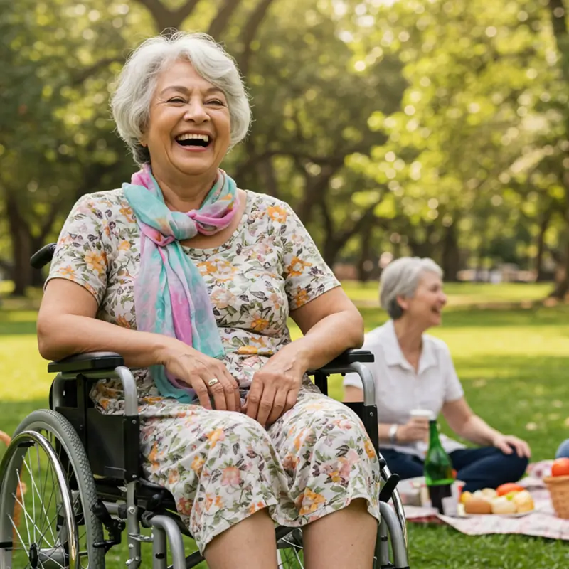 Happy Customer in a wheelchiar